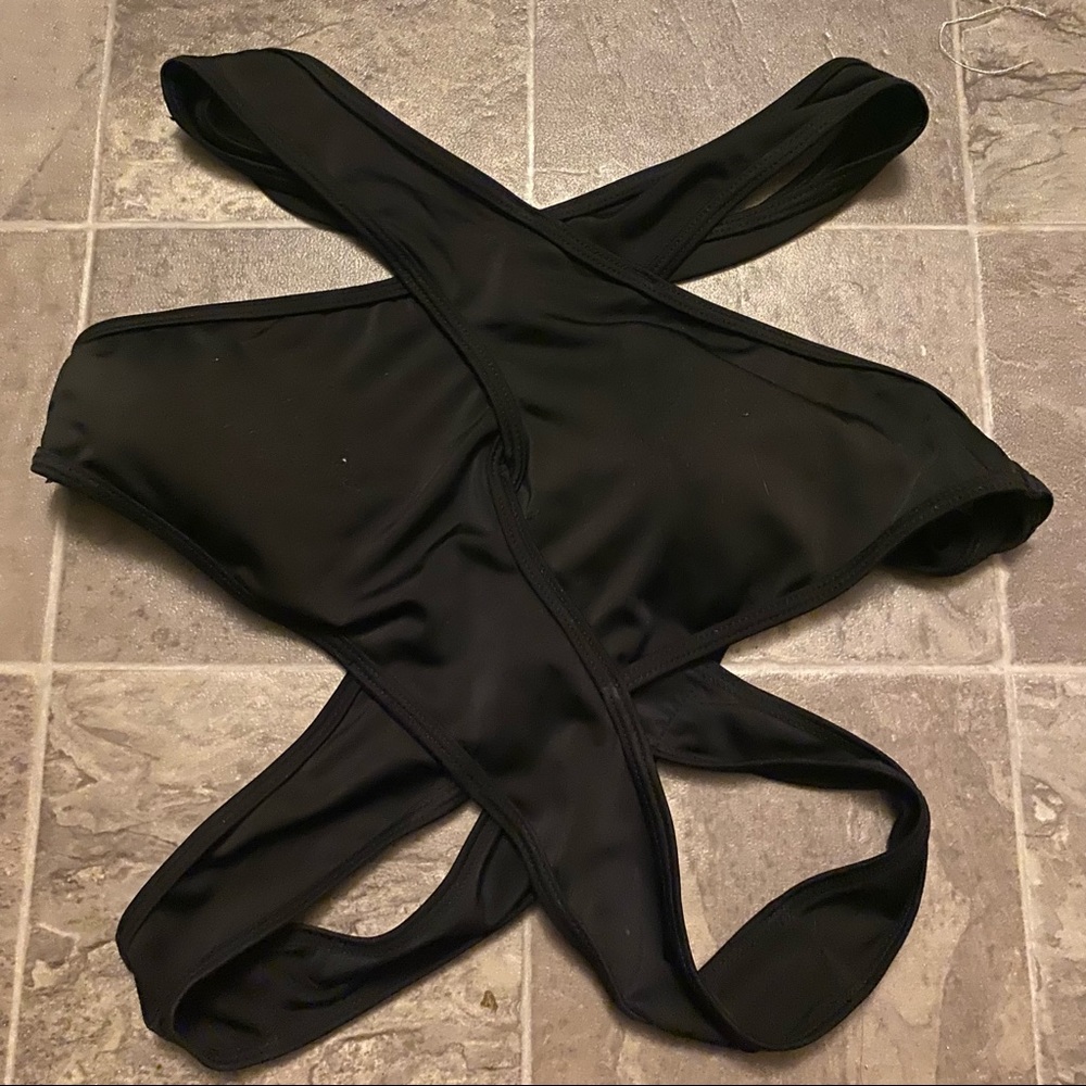 Cross wrap bikini top